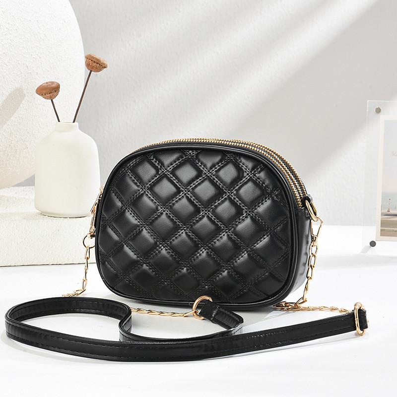 IELGY Ladies Messenger Bag Diamond Chain All-Match One-Shoulder Small Round Bag