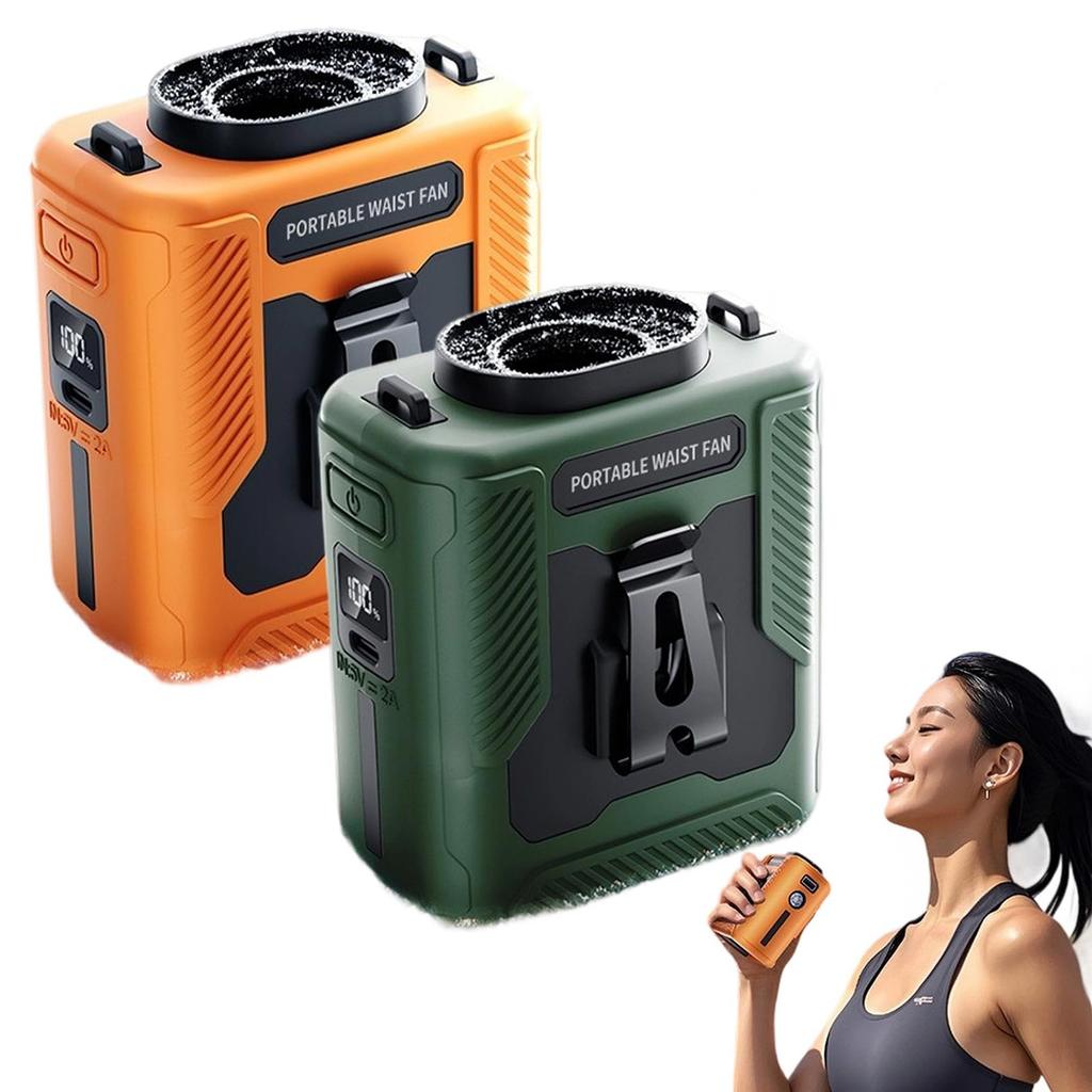 Portable Waist Clip Fan – Hands Free Fan With Adjustable Wind, Rechargeable Wearable Conditioner For Summer Outdoor Work