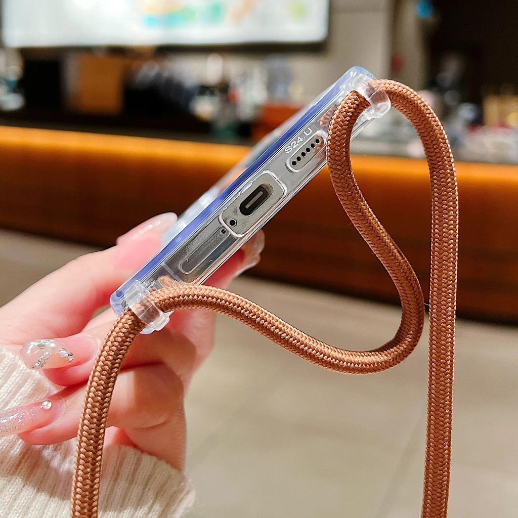 Husă Lanyard Colier Crossbody Transparentă Pentru Samsung S25 S24 S23 S22 Plus Ultra FE A55 A35 A25 A15 A54 A34 Husă Rezistentă la Șocuri