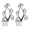 2 Set Candle Holder Wall Sconce European Style Swirl Iron Art Pattern Wall Mounted Candle Holder