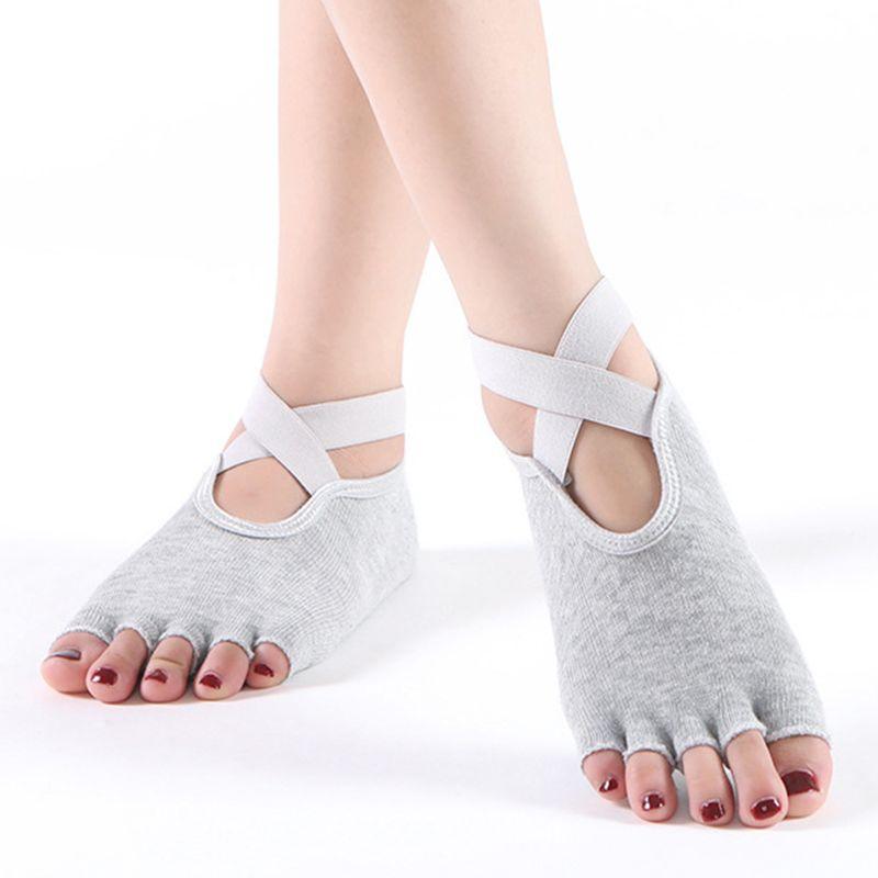 

Носки для йоги Нескользящие Профессиональные Женские Носки с Пальцами Носки для Пилатеса Носки для Дома Взрослые Нескользящие Носки для Йоги Light gray (Open Toe)