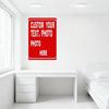 Customizable Photo Text Red Metal Sign with White Border - 4-Line Template for Home Office Wall Decor Metal Tin Sign