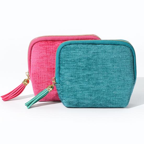 Small Travel Jewelry Case 5 Compartments Portable Mini Jewelry Box with Tassel Zipper Soft Velvet Organizer Pouch for Rings Bracelets Bangles Cards