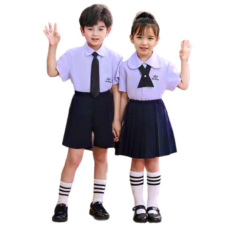 Thai Academy-Style Summer Graduation Uniform: Fashionable JK Skirt Set for Elementary Girls