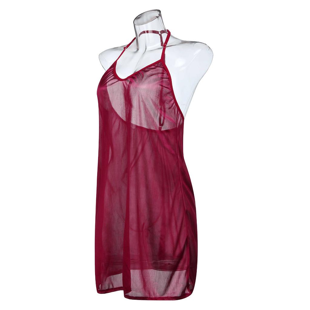 Women Sexy Satin Sleepwear Babydoll Lingerie Nightdress Pajamas