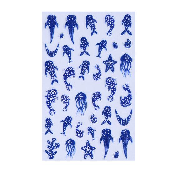 

Yousheng Ocean Theme Nail Art Stickers Summer Blue Whale Jellyfish Coral Starfish Manicure Decoration Decals DIY Home Nail Salon Accessories 1