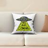 Alien Caution Sign Area  UFO Sofa Couch Pillow Cover Cushion Case Home Bedroom Decoration
