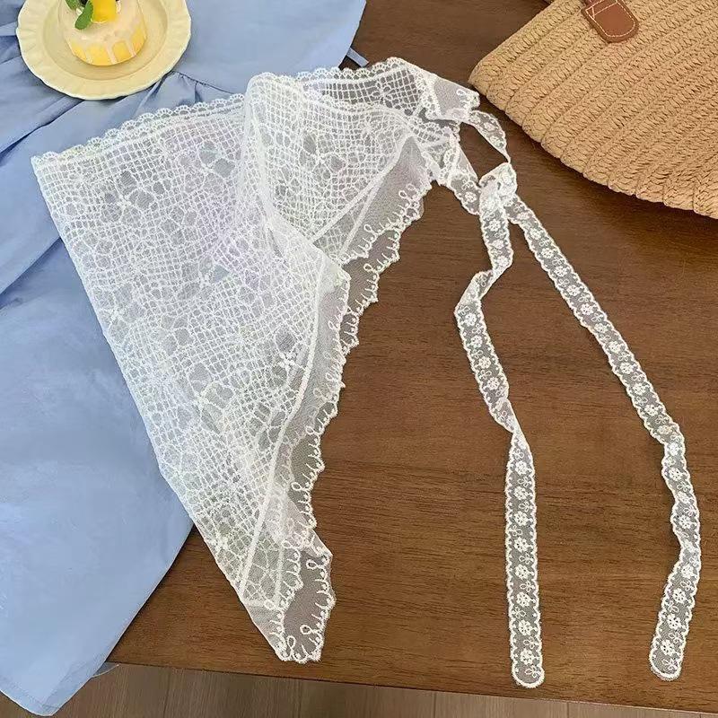 Korean Style Layered Gauze Lace Skirt with Headscarf - Spring/Summer Women's Versatile Short Skirt & Butt Cover