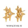 MamacitaSlay 316L Stainless Steel Zircon Multi Layer Star Earrings 18K Gold Plated High Quality Jewelry Women's Charm Earrings