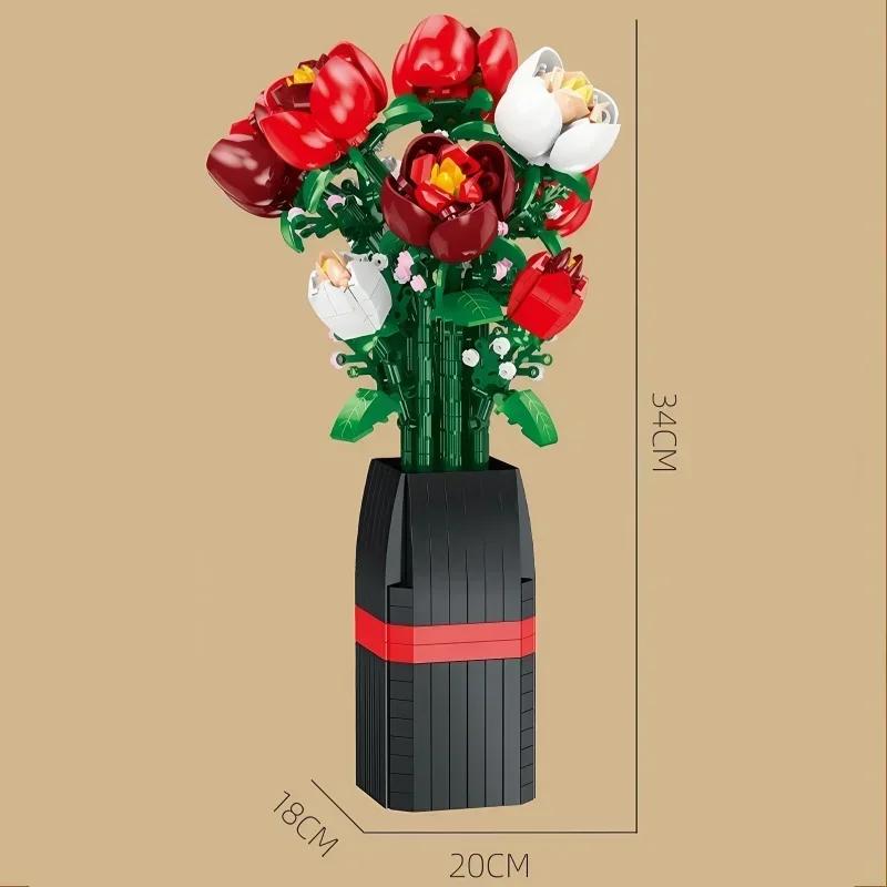 KNEW BUILT DIY Everlasting Flower Bouquet Building Block Toy-Endless Creativity in AssemblingGirls' FavoriteSpace Adornment