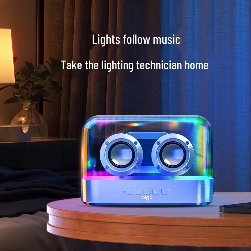 Aigo T96 Portable Bluetooth Speaker with HIFI Sound and LED Light