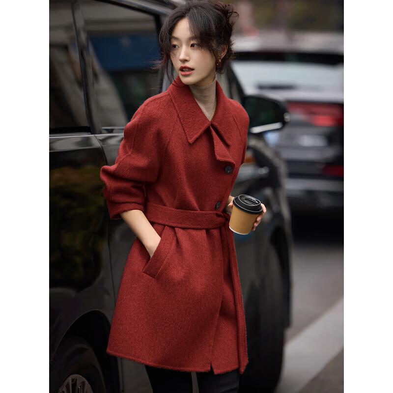 Women's Mid-Length Double-Faced Wool Coat
