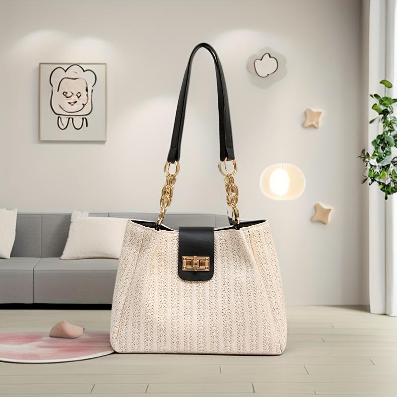 

Newly Designed Handmade Woven Straw Bags for Women, Perfect for The Beach, Featuring a Unique Crossbody And Tote Style чёрный