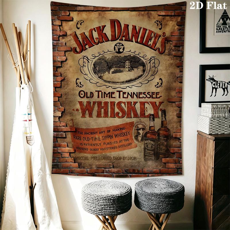 Jack Daniel'S Tennessee Whiskey Wandteppich Mode Druck Hintergrundtuch Wandverkleidung Dekoration Ferienwohnung Weiche Dekoration Wandteppich Hintergrundtuch