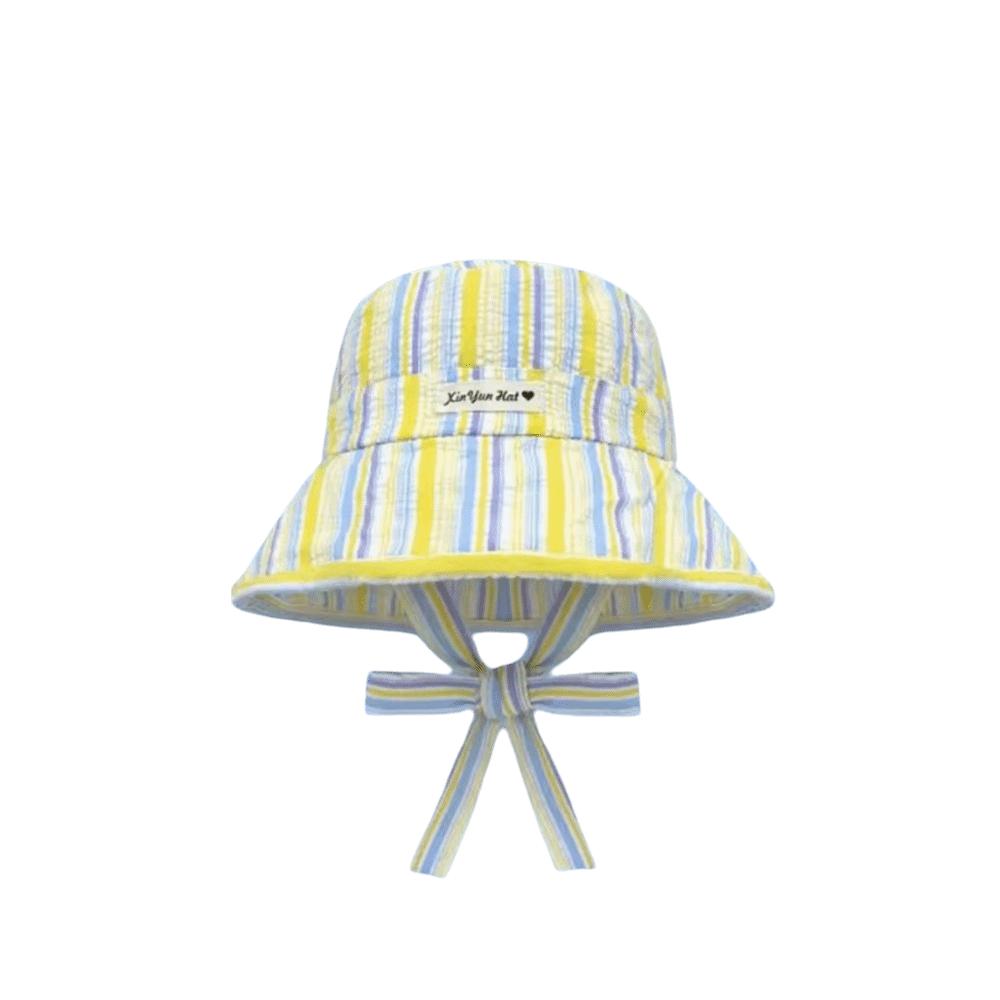 Contrasting Color Wide-edged Sun Hat Lace-up Wide Brim Fisherman Hat  Summer