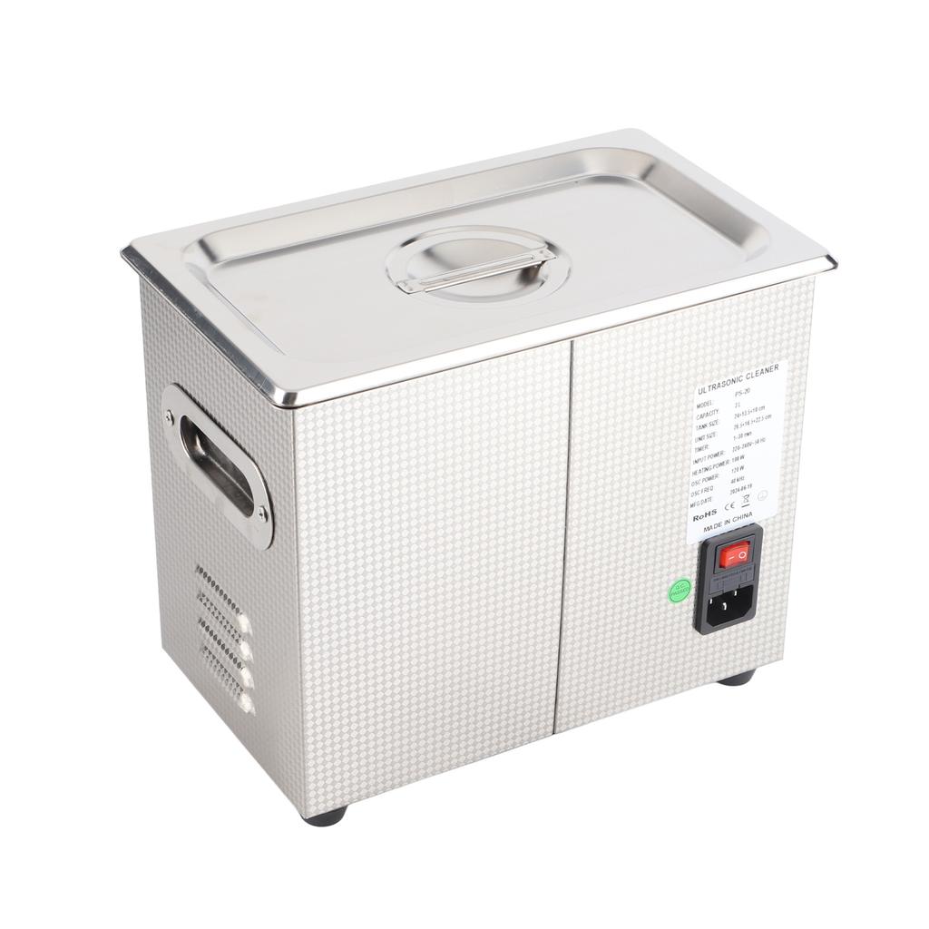 1pc Stainless Steel Ultrasonic Cleaner Heated Cleaning Tank Machine with Basket (3L)