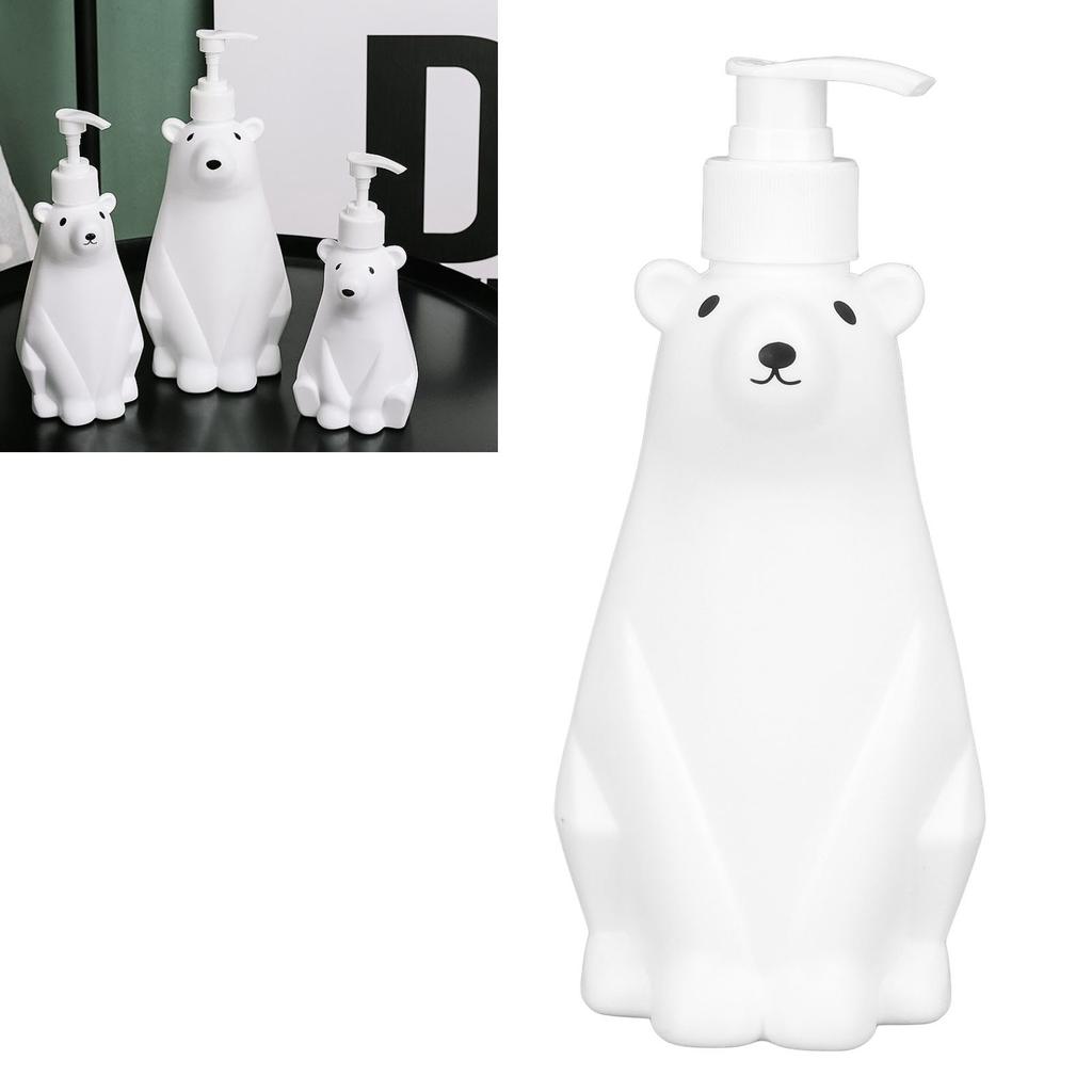 Shampoo Dispenser White Bear   Pump Type PP PE Widely Used Shower Bottles for Bathroom Washroom Toilet