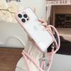 For iPhone 16 Pro Max Case TPU+PC Crystal Clear Back Cover with Lanyard