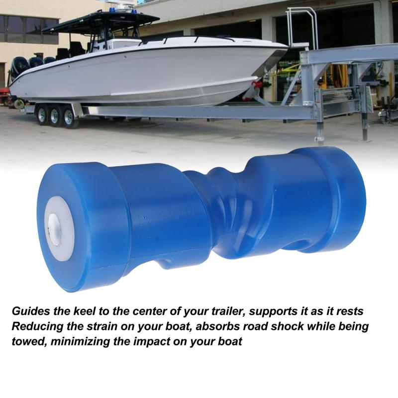 8inch Self Centering Keel Roller Bow Stop Heavy Duty PU Trailer Roller Bow Stop 0.67in Center Aperture for Boat Trailer Yacht