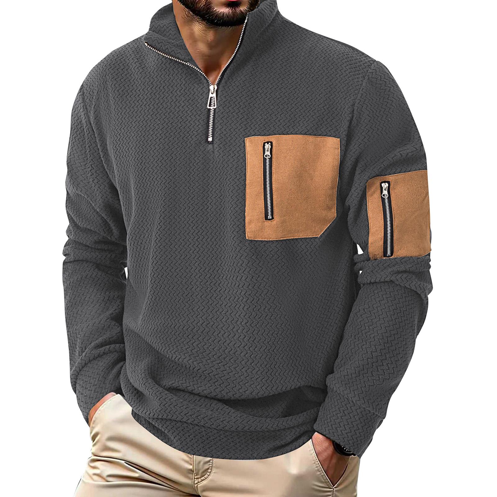 

Men s Solid Color Stand Collar Zipper Sweatshirt Hoodie Men s Sports Large Size Casual Sweatshirt XL