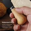 Black Stainless Steel Cheese Knife Set with Rubber Wood Handles - Includes Knife, Fork, and Spatula