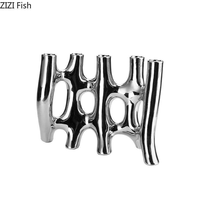 Creativity Ceramic Vase Artificial Flowers Flower Arrangement Living Room Decoration Abstract Floral Vases Home Decor Modern