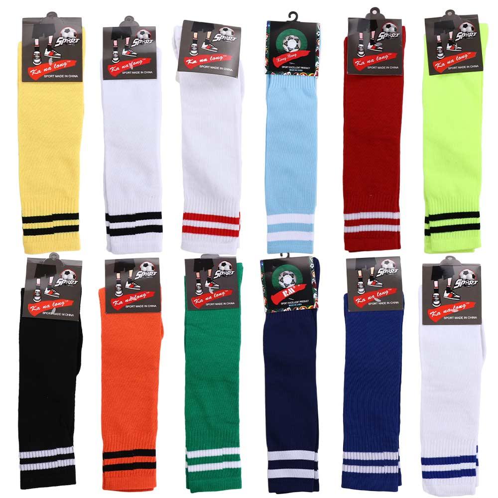 Multicolor Striped Cotton Spandex Sports Socks Football Long Socks Soccer Over Knee Socks Kids Sock