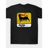 T-shirt Vintage con Logo Agip Motor Oil, Manica Corta Girocollo Casual Stampata, T-shirt Retrò in Puro Cotone, T-shirt da Uomo, T-shirt da Esterno, Sport