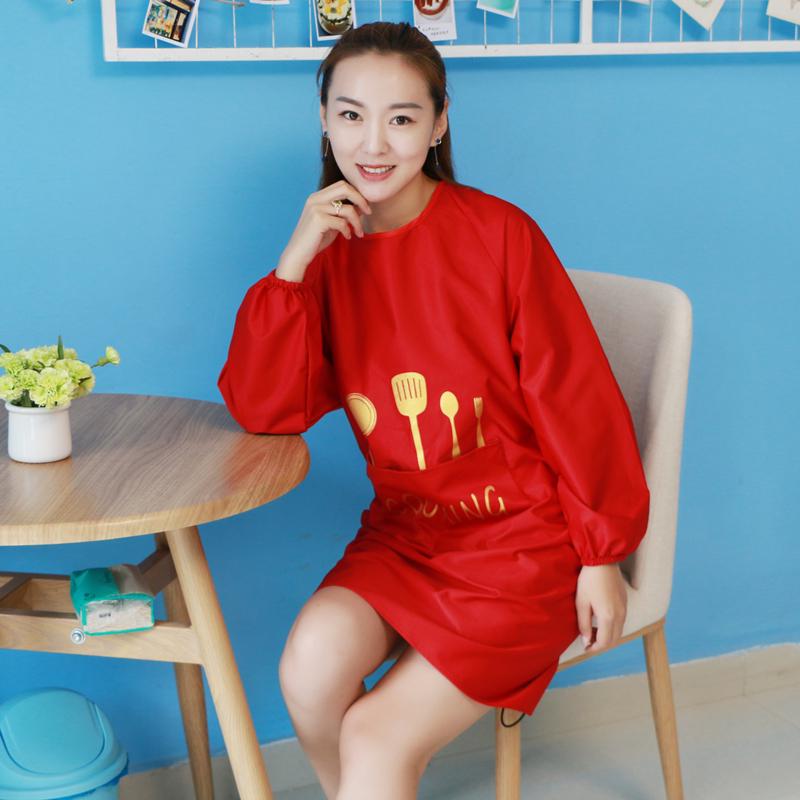 

Kitchen Apron Long-sleeved Waterproof and Oil-proof Korean Fashion Blouse for Adults