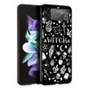 Pink Cat Skull Sorceress Witch Hard Black Cover for Samsung Galaxy Z Flip 7 6 5 4 3 5G Phone Case Flip7 Flip6 Flip5 Flip4 Flip3