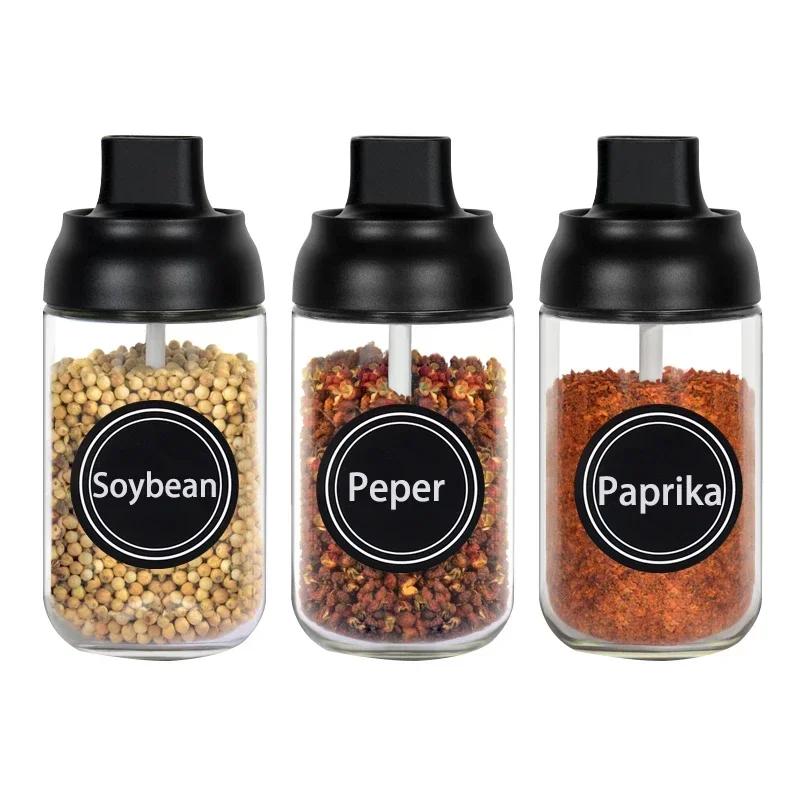 60/240PCS Spice Jars Labels Stickers Condiment Bottle Sticker Tags Seasoning Ingredient Glass Containers Label Kitchen Tools