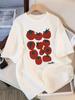 ZX Tee Cute Tomato Print T-Shirt Women Short Sleeve Tee Natural Fruit Graphic Top Kawaii Casual Summer Tshirt Friendly Gift