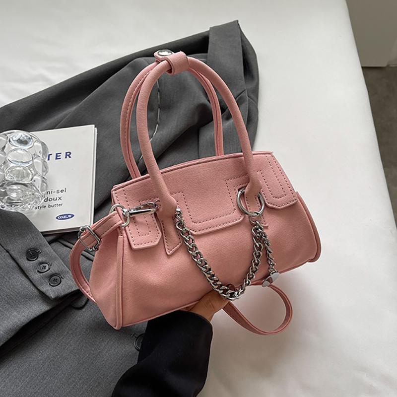 Повседневная маленькая сумка через плечо, женская сумка, новинка 2024 года, простая текстурированная сумка через плечо, модная сумка, маленькая квадратная сумка розовый