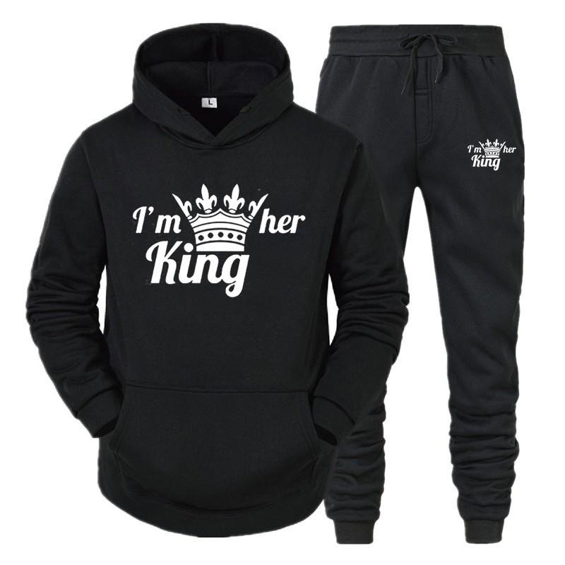Unisex Hooded Sweatshirt Set Casual Sportswear Tracksuit Teens Adults