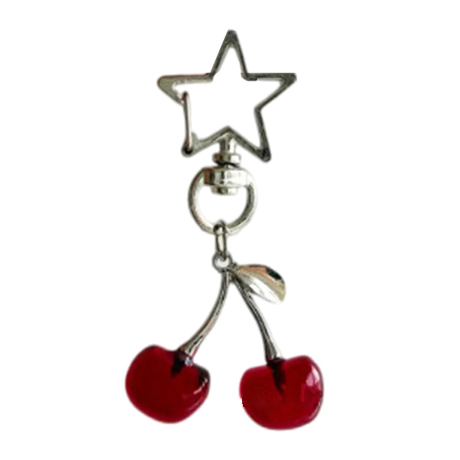 

Милый брелок для ключей в виде вишни, подвески для сумки, модный аксессуар, кулон, милый эстетичный аксессуар для сумки для модных женщин 2