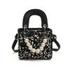 Korean Style Fashion Glitter Girls Shoulder  Sweet Pearl Crossbody  Mini