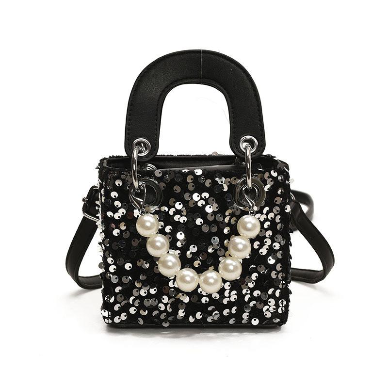 Korean Style Fashion Glitter Girls Shoulder  Sweet Pearl Crossbody  Mini