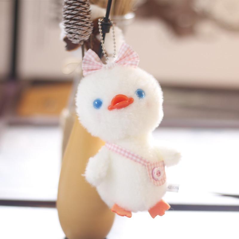 Charming Plush Duck Keychain Lovely And Fluffy Stuffed Animal Doll For Bags