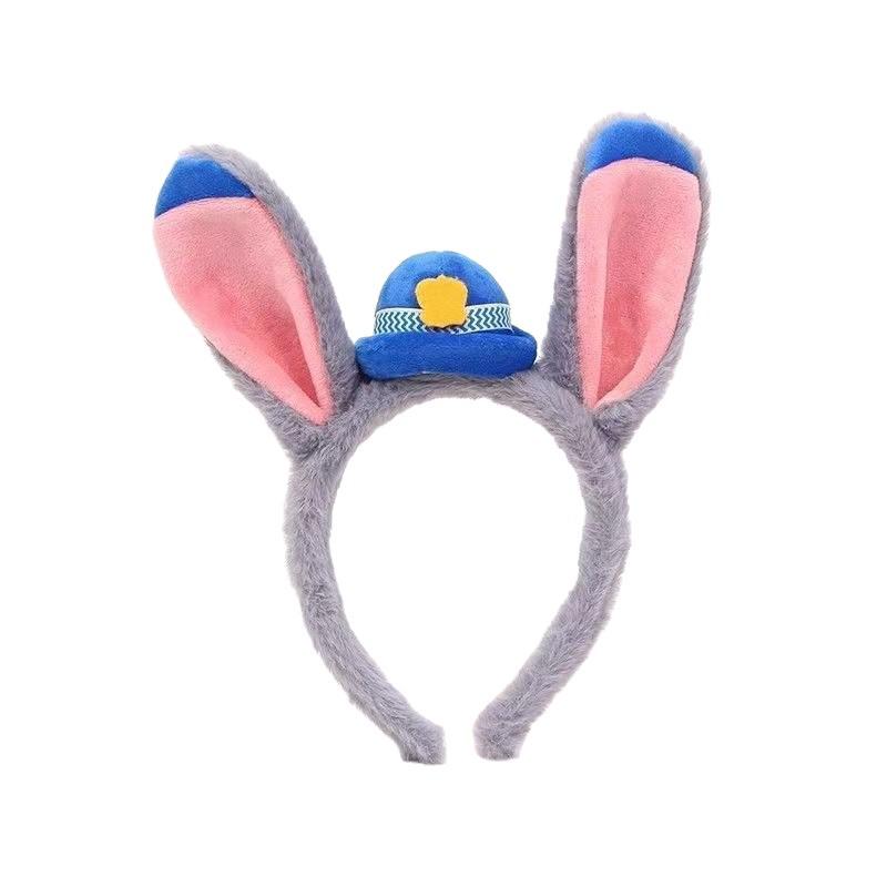 Judy Hopps Rabbit Ears Headband - Cute Cartoon Performance Hair Accessory for Amusement Park and Fun Photos.