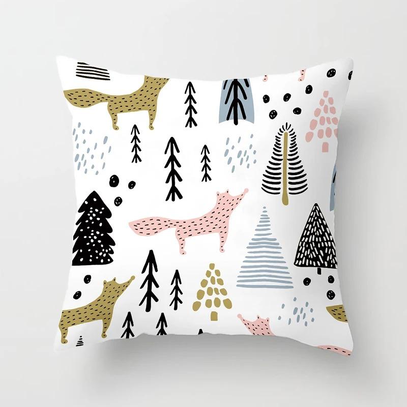 Cartoon Little Fox Decorative Pillowcase Car Ornaments Office Living Room Sofa Home Pillowcase