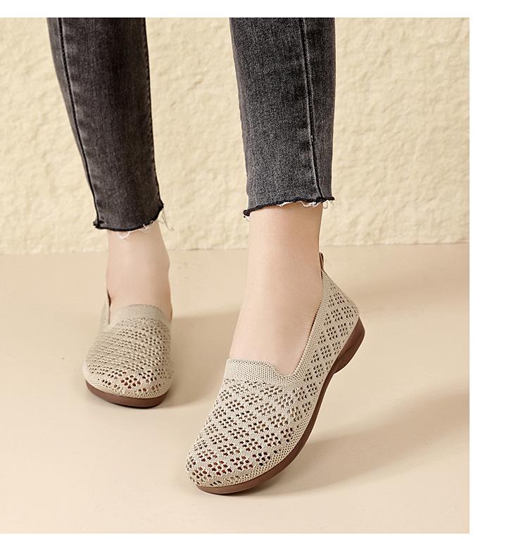 Shoes for Women, One Foot Mesh Shoes, Bean Shoes, Soft Soled Women's Sandals, Flat Bottomed Breathable Mom Shoes, Women's Shoes