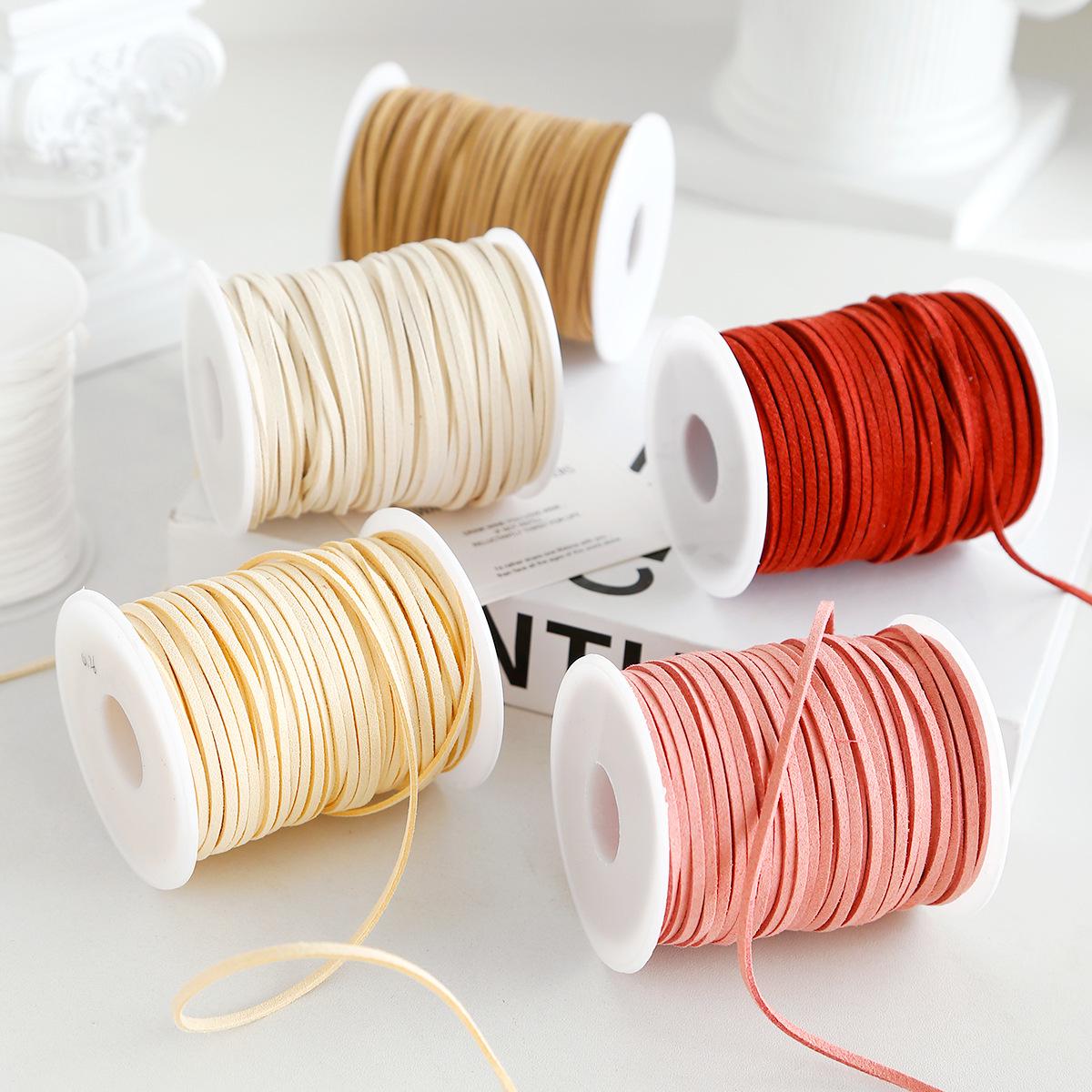 

Набір подарункової упаковки з корейського оксамиту, замші з оленячої шкіри з шнуром та стрічкою Coffee Small Roll 5 meters