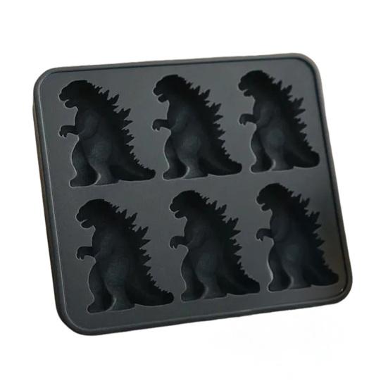 Ice Cube Mold Food Grade Silicone Ice Tray 6 Cavity Dinosaur Shaped Ice Maker Easy Fill Release Party Cocktail Accessory