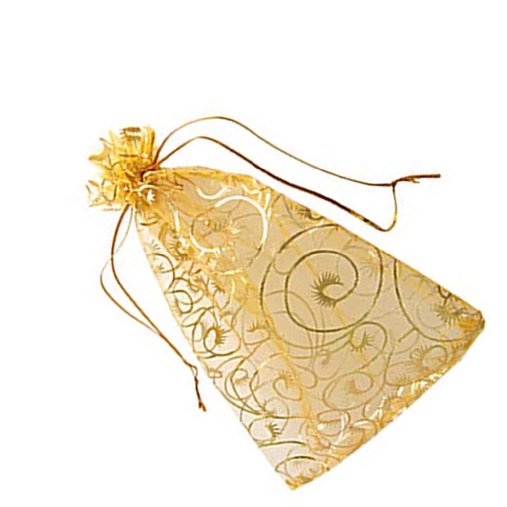 Buy Champagne Mesh Storage Bag Gold Drawstring Gift Bags Party Wedding