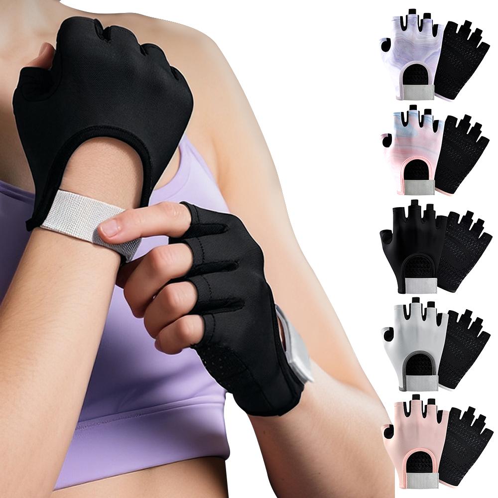 1Pair Fingerless Workout Gloves For Women Men Anti Slip Gym Gloves Weightlifting Fitness Training Gloves