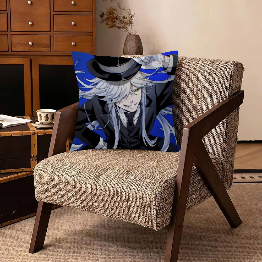 Manga BBlack BButler   Decorative Polyester Throw Pillow Cover Square Suitable for Home Office Coffee Shop Decor