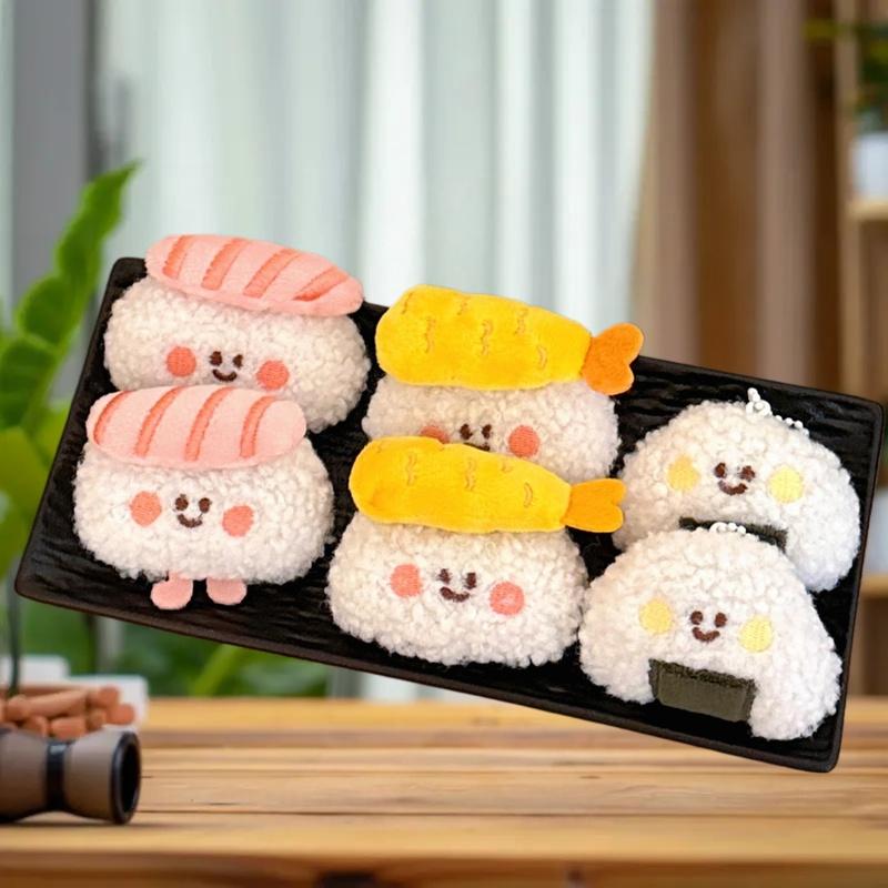 Inviting Plush Sushi Keychain Food-Mimic Bag Charms Hanging Decor Adorable Doll Pendant Gift.