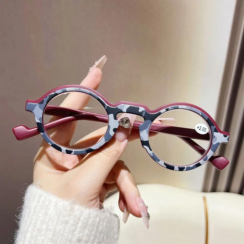 

Круглые очки для чтения с цветными блоками Мужские Женские Модные Маленького размера Ретро Оптические Очки для пресбиопии плюс Диоптрии от +1.0 до +4.0 +400