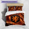 Netherlands Football Printed Bedding 3 Piece Set Cozy Breathable Bed Cover Set as Housewarming Holiday Gift