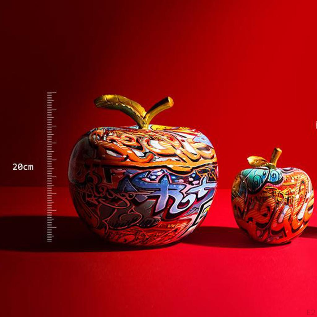Apple Figurine Sculpture Decoration Resin Statue Collectible with Unique Colorful Painting As A Gift